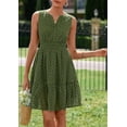 thumbnail image 5 of PRETTYGARDEN Women's Summer Dresses Sleeveless V Neck Eyelet Hollow Out Swing A Line Beach Vacation Sun Dress, 5 of 10