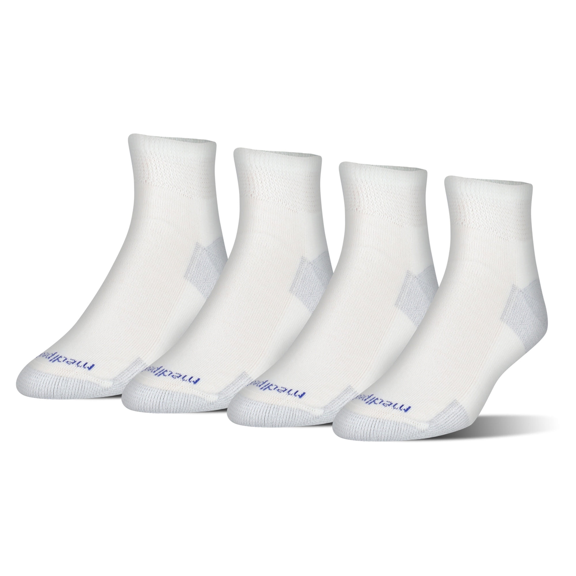 MediPeds Men's NanoGLIDE® Quarter Cushion Socks, 4-Pack - Walmart.com ...