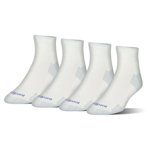 MediPeds Men's NanoGLIDE® Quarter Cushion Socks, 4-Pack - Walmart.com