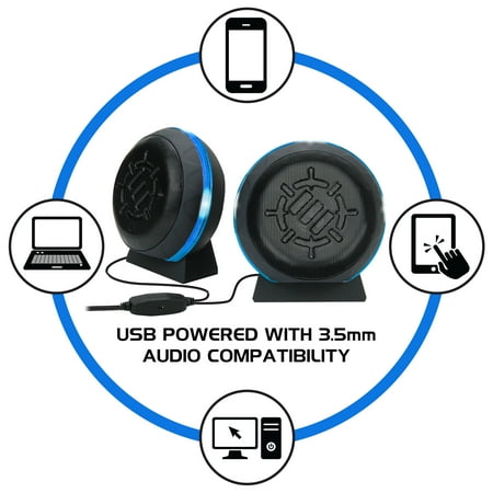 ENHANCE - SL2 USB Gaming 2.0 Computer Speakers - Blue LED
