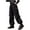 Black 01, variant on Teen Girls Cargo Pants Baggy Wide Leg Elastic Waisted Solid Color Streetwear Cargo Pants with Pockets,12 Years