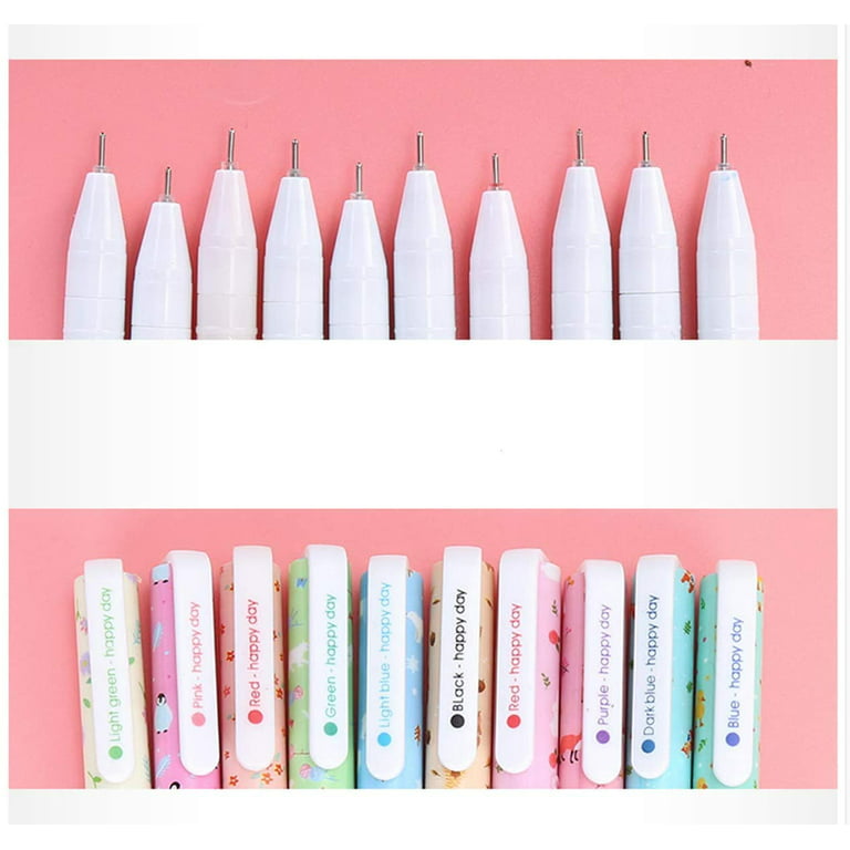 12 Colored Ballpoint Pens, 4-in-1 Retractable gel pens, Cute Mini Cartoon  Pens For kids Women Adults Teens, Multicolor Pens for Office School Home