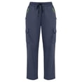 thumbnail image 5 of Athletic Cargo Pant For Womens Liweisiy Drawstring Elastic Waisted Straight Leg Loose Pants Camping Outdoor Trousers With Zipper Pockets Navy S, 5 of 9
