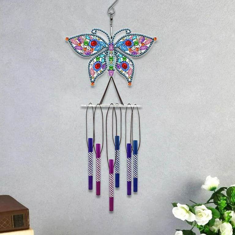 5D Diamond Painting Wind Chime Pendant Window Hanging Butterfly Aimaal  Special Shaped Diamond Mosaic Catching Dream Home Decor
