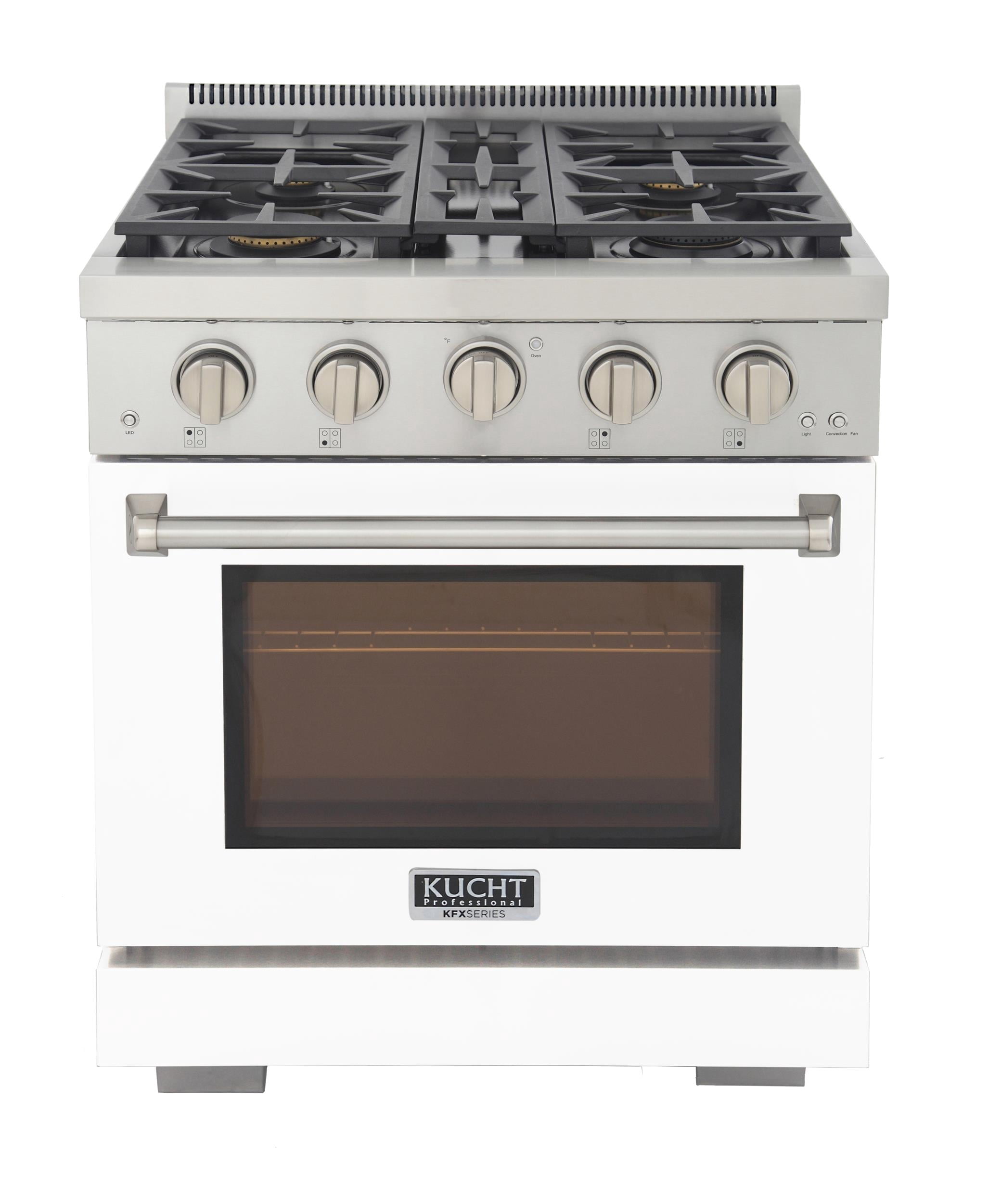 Professional 30-in Natural Gas Range in White with True Simmer Burners