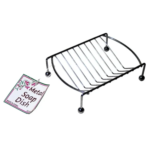Soap Dish Drain Metal Pedestal Holder Wire Dispenser Bathroom Kitchen Home Saver