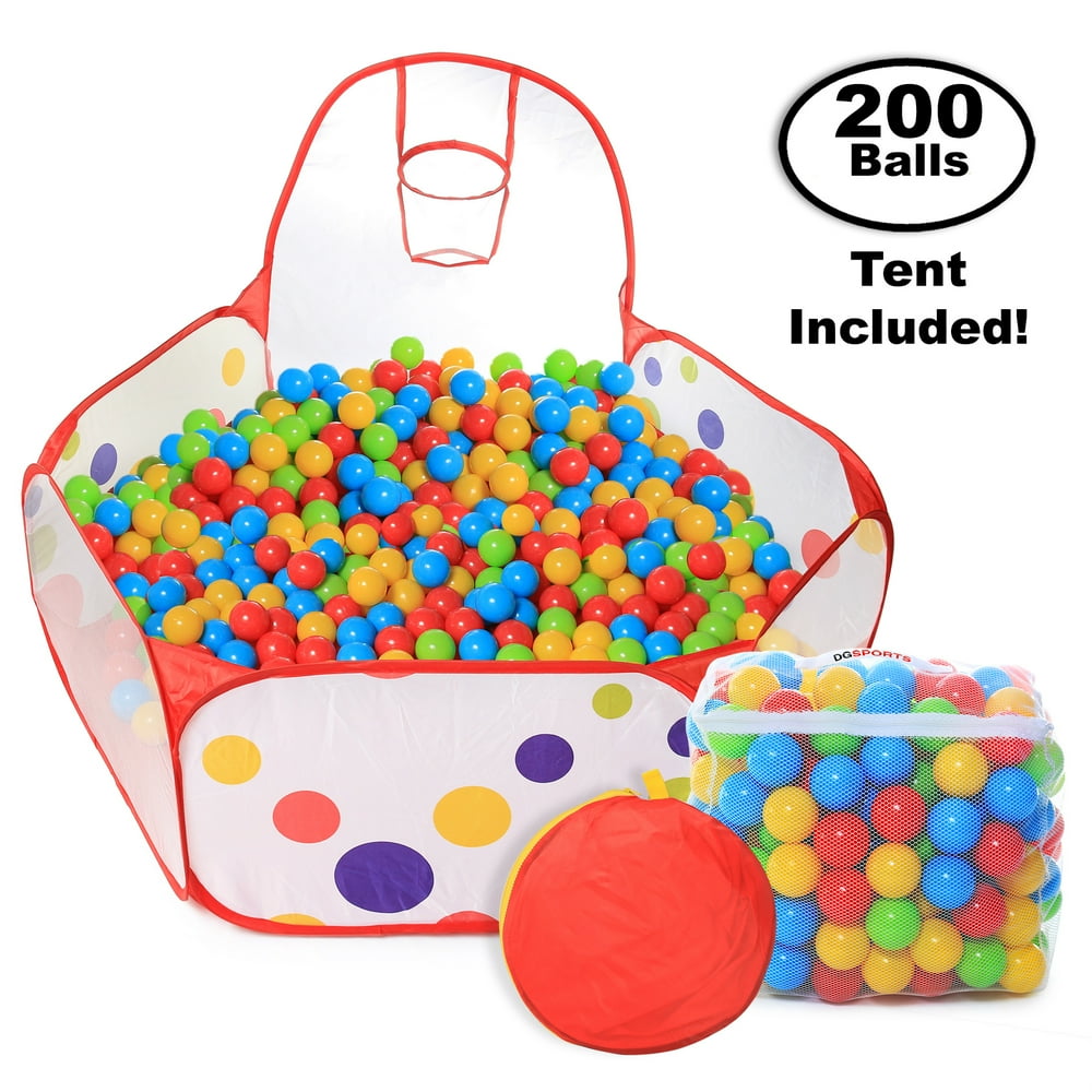 Pop Up Kids Ball Pit, Bundle Combo with 200 Colored Plastic Balls (BPA