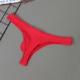 thumbnail image 5 of Lovzfmll Men's Underwear, Ice Silk Breathable Low-Rise Thong with Pouch, Quick-Dry Sheer Briefs Red, S, 5 of 5
