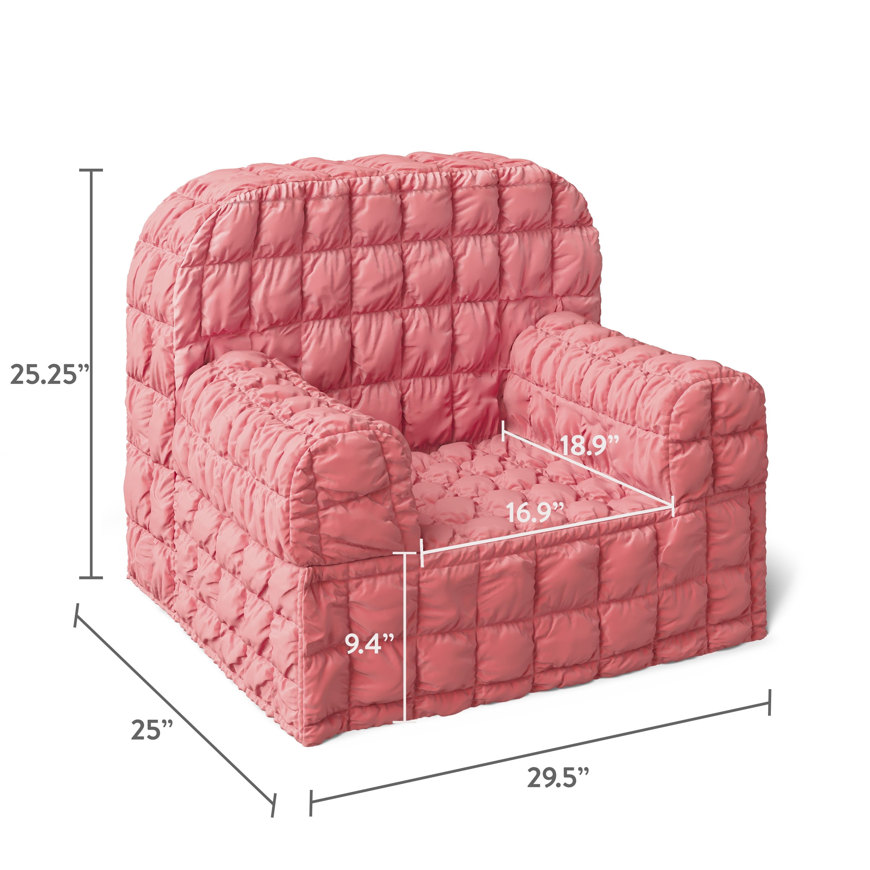 Mainstays Kids Compressed Puffy Chair, Pink