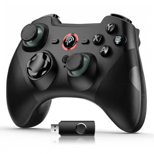 middag blad bord EasySMX Wireless PC Game Controller Gamepad Joystick 2.4G Dual Shock TURBO  for PC /Steam/PS3 / Android Phone /Tablet /Nintendo Switch / TV /TV Box,  ESM-9101,Black - Walmart.com