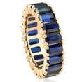 thumbnail image 2 of Pompeii 5X3mm Imitation Blue Sapphire Emerald Cut Eternity Ring 10k Yellow Gold (,), 2 of 5