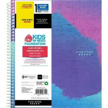 Five Star College Ruled Notebook, 80 Pages