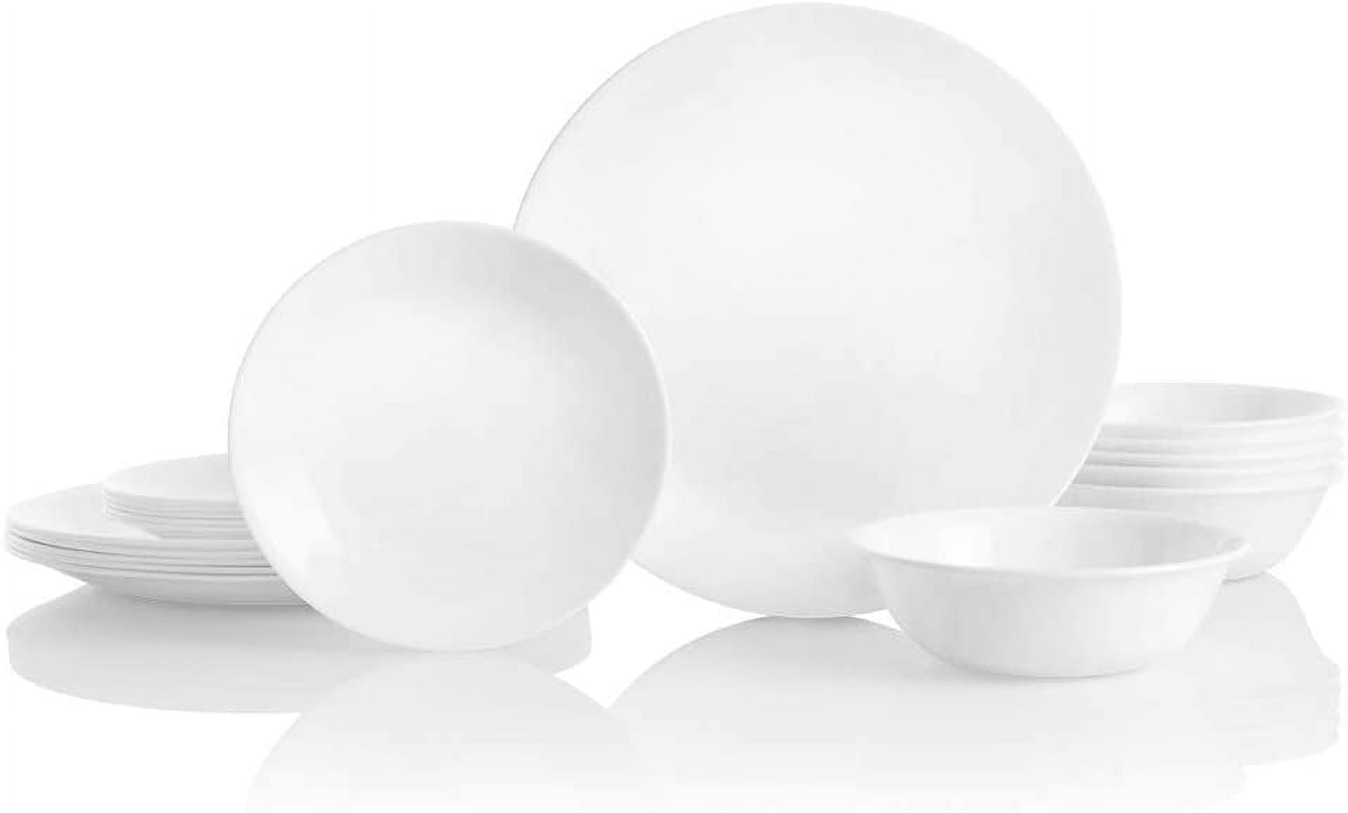 Corelle Livingware Winter Frost White Dinner Dishes Set, 66 Piece