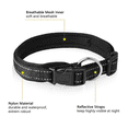thumbnail image 2 of Collar ajustable para perros, collar clásico de nailon acolchado reflectante para perros pequeños/medianos/grandes (negro, talla S, 40 cm de largo x 1,5 cm de ancho)., 2 of 5