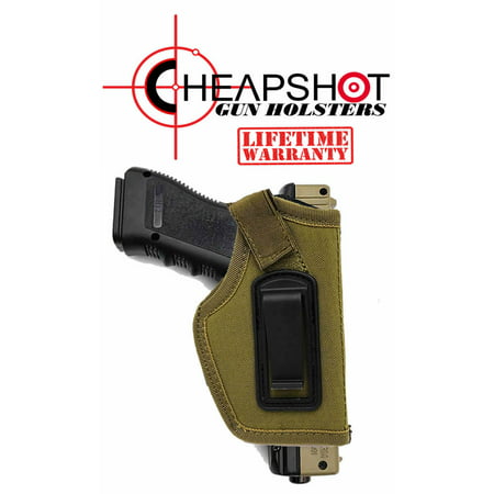CheapShot ARMY GREEN Ballistic Nylon Cordura IWB Gun Holster Concealed Carry 1911 S&W M&P Shield GLOCK 26 27 29 30 33 42 43 Springfield XD XDS Ruger LC9 Compact And Full Size (Best Full Size 1911)