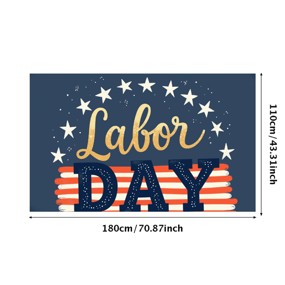 Patriotic Design Labor Day Celebration Banner Decorative Stars Stripes Display for Holiday Event Indoor Outdoor