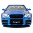 thumbnail image 6 of Fast & Furious 1:24 Brian's 2002 Nissan Skyline GT-R R34 Die-cast Car Play Vehicles, Blue, 6 of 7