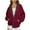 Red, variant on Plus Size Zip Up Hoodies for Womens Pullover Fashion Winter Warm And Fleece Heavy Printed Hooded Jacket With Zipper Double Pockets