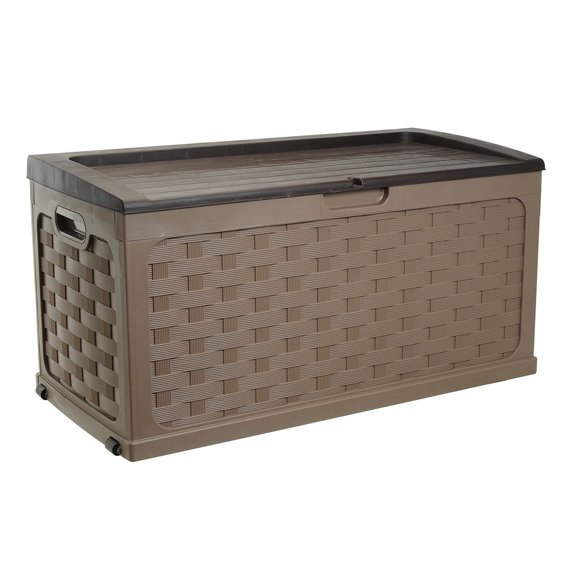 Starplast 71 Gallon Rattan Deck Box, Multiple Colors