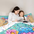 thumbnail image 4 of Castle Fairy Baseball Ice Cream Print Twin Bedding 7-Piece, Sport Theme Bedding Comforter Set, Teal Pink Yellow, 4 of 7