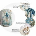 thumbnail image 3 of Nautical Teal Shower Curtain, 72" x 72", Octopus Ocean Coral Starfish Coastal Map Waterproof Bathroom Curtain Washable Shower Curtain Set with 12 Hooks, 3 of 6