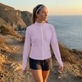thumbnail image 7 of UDAUDU Women's Plus Size Sun Shirts UPF 50+ UV Protection Clothing Long Sleeve Full Zip Jacket Lightweight Workout Athletic Tops Light Purple 4XL, 7 of 7