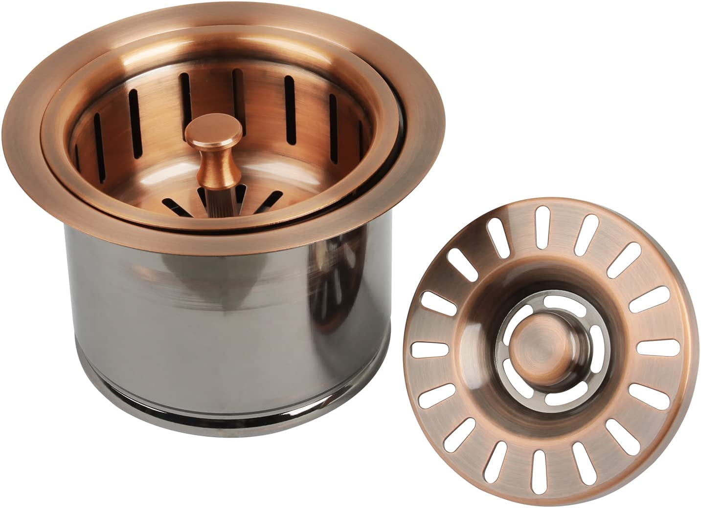 Kitchen Sink Copper Finish Garbage Disposal Flange Stopper, One Size Disposal Rim, Fit 3-1/2 Inch Standard Sink Drain Hole 2.85" Height