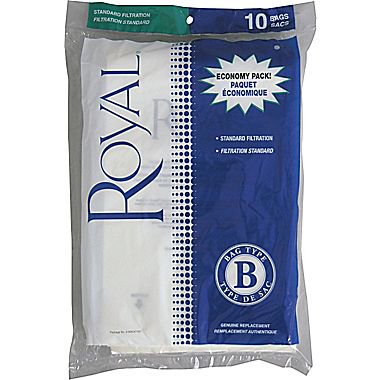 Royal / Dirt Devil Standard Paper Bags - 10 Packs - Metal Upright - Type B Part# 2-066247-001
