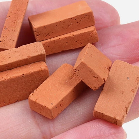 WEUVEB 250Pcs Small Clay Bricks in Chocolate with Precise 1 to 16 Scale for Crafting and Model Decoration