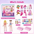 thumbnail image 3 of Mocoosy Wooden Magnetic Dress Up Dolls for Girls, 2 Magnet Dolls with Wood Case, Travel Game Airplane Car Road Trip Essential Toy On The Go Activity Set Easter Birthday Gift Girls 3 - 8 Year Old, 3 of 7