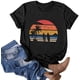 thumbnail image 5 of ICHUANYI ClearanceSummer Surfing Beach Printed Women Summer Short Sleeve Blouse Shirt T-shirt(Black, XL) ICHUANYI WER20232080506631, 5 of 5