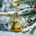 thumbnail image 6 of Luxcidy Frog Christmas Ornament Set, Froggy Hanging Clear Plastic Xmas Crystal Ball, Clear Glass Holiday Tree Decoration, for Home Xmas Holiday Birthday Party Decoration(A), 6 of 6