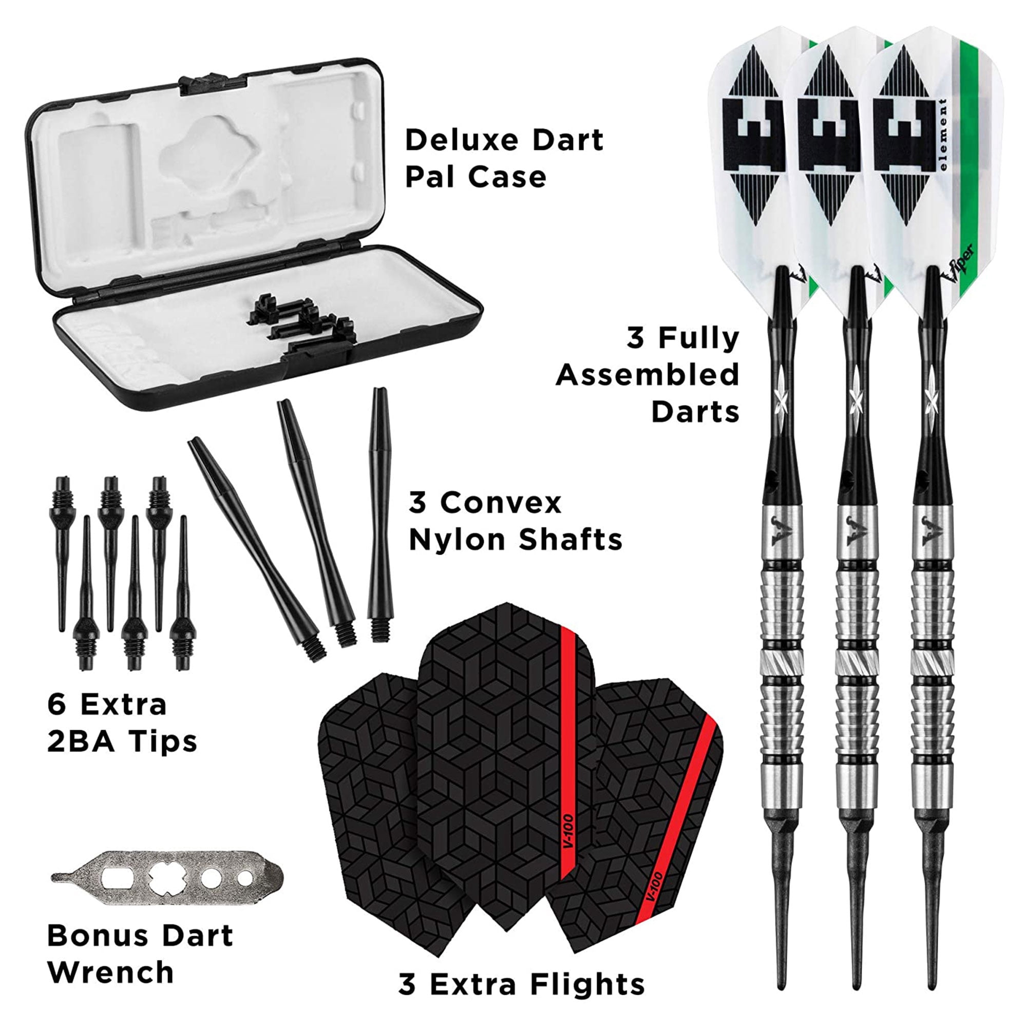 Viper Element 90 Percent 18 Gram Tungsten Soft Tip Shark Fin Barrel Darts
