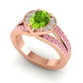 thumbnail image 2 of 2.35 Carat Beautiful Oval Cut Peridot & Pink Sapphire Gemstone Bridal Ring for Ladies Solid 14K Rose Gold Size 7.5 by Diamond-Capitals, 2 of 8