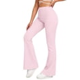 thumbnail image 3 of Rvasteizo Womens Yoga Pants Solid High Elastic Waist Flared Multi Pocket Training Pants, 3 of 5