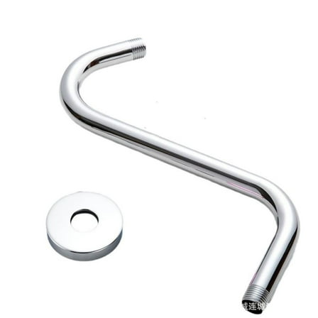 Necvior High Rise Gooseneck Showerhead Extension Arm 10inch S Shape Gooseneck Shower Arm for Improved Shower Height & Reach