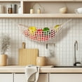 thumbnail image 5 of Crochet Hanging Fruit Basket 1PC Cotton Storage Net Bag Ventilated Produce Organizer Cabinet Mount Space Saving Kitchen(Khaki), 5 of 8