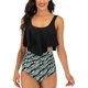 thumbnail image 1 of Trajes de baño para mujer, dos piezas, Tankini, parte superior con volantes, Control de barriga, parte inferior de cintura alta, trajes de baño, conjunto de Bikini Ofspeizc WRMH-1299-16, 1 of 7