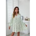 thumbnail image 6 of Purcoar Women's Floral Boho Dress Long Sleeve Wrap V Neck Ruffle Belted A-Line Flowy Maxi Dresses, 6 of 8
