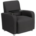thumbnail image 1 of Gray Fabric Guest Chair with Tablet Arm and Chrome Legs, 1 of 9