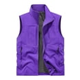 thumbnail image 2 of Zysthvn Mens Lightweight Jackets Casual Full Zip Plus Size Winter Vest for Men Quick Dry Solid with Pockets Stand Collar Vests, Purple XXXXL, 2 of 5
