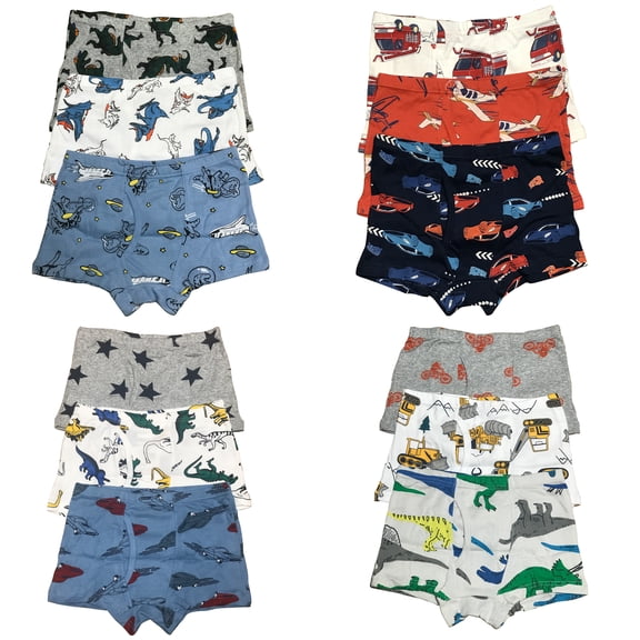 B&Q Toddler Boys 12-Pack Cotton Boxer Briefs - Sizes 4T-8T | Stylish and High-Quality Choice