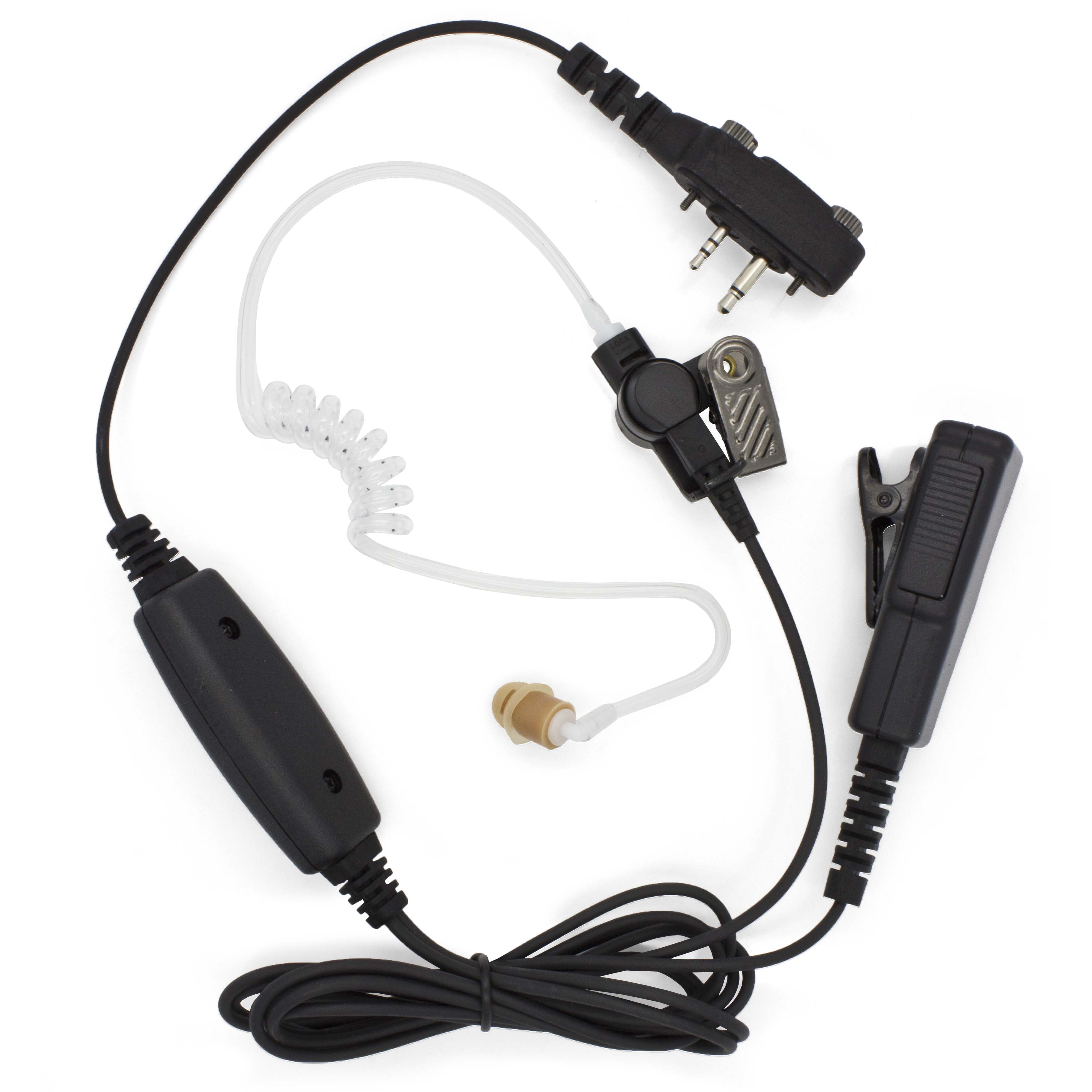 2wire Surveillance Earpiece PTT Mic for Radios