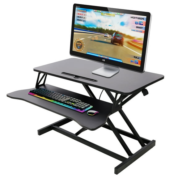 Adjustable Height Standing Laptop Desk,Adjustable Sit to Stand Up Workstation  with Keyboard Tray,Black