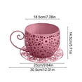 thumbnail image 3 of Weloille Coffee Cup Shape Courtyard Hollow Flower Pot, Creative Rustproof Drainage Hole Weather Resistant Planter, Unique Decorative Plant Container, for Garden Patio Lawn Balcony Decor, 3 of 6