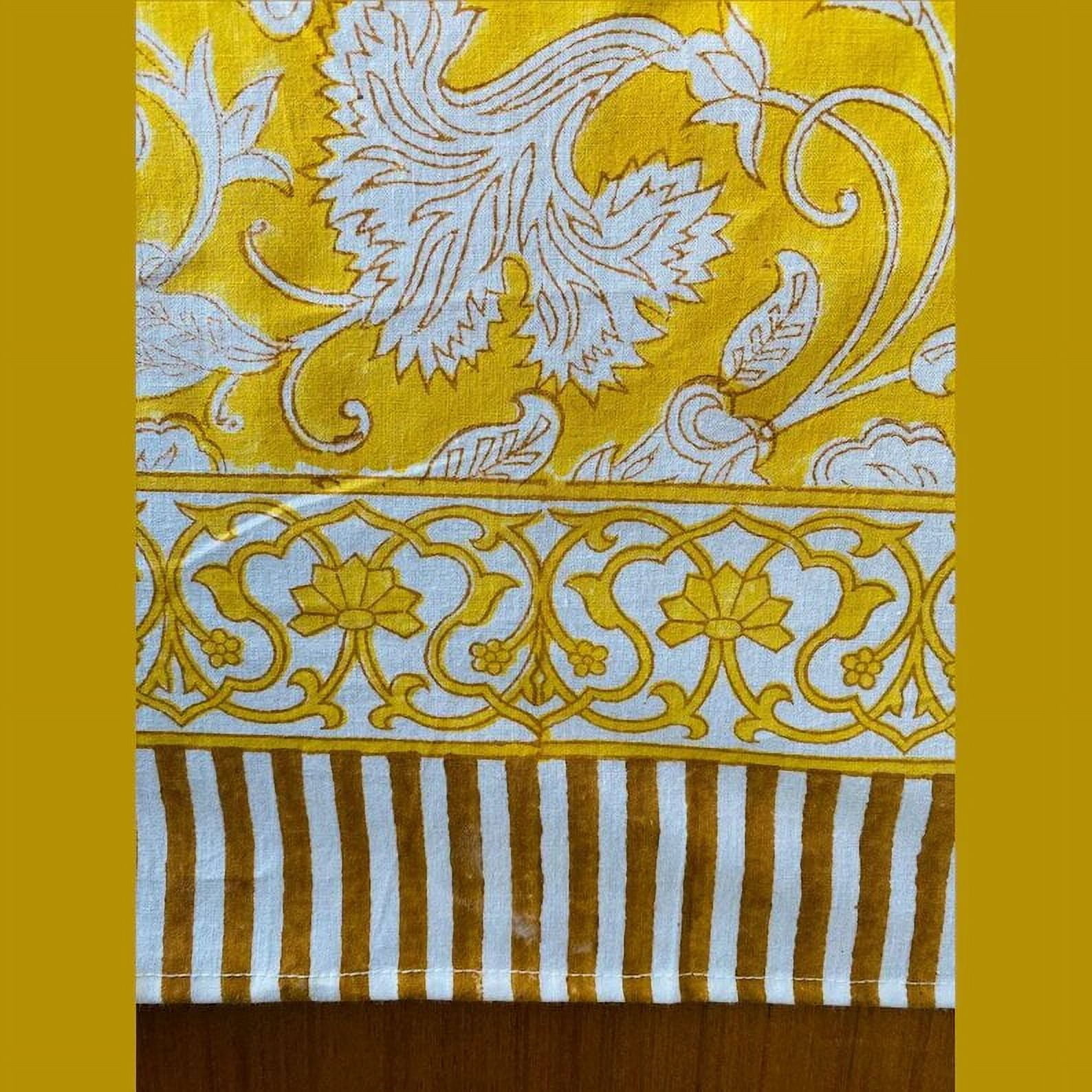 New Era Creation Yellow Indian Strips Hand Block Printed Cotton Cloth Table Mats Farmhouse Wedding Event Home Party gift for Dad and Mom Gifts