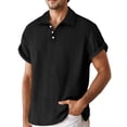 thumbnail image 3 of Short Sleeve Polo Shirts for Men Summer Casual Relaxed Fit Knit Textured Eyelet Breathable Tshirts Work Shirts, 3 of 9