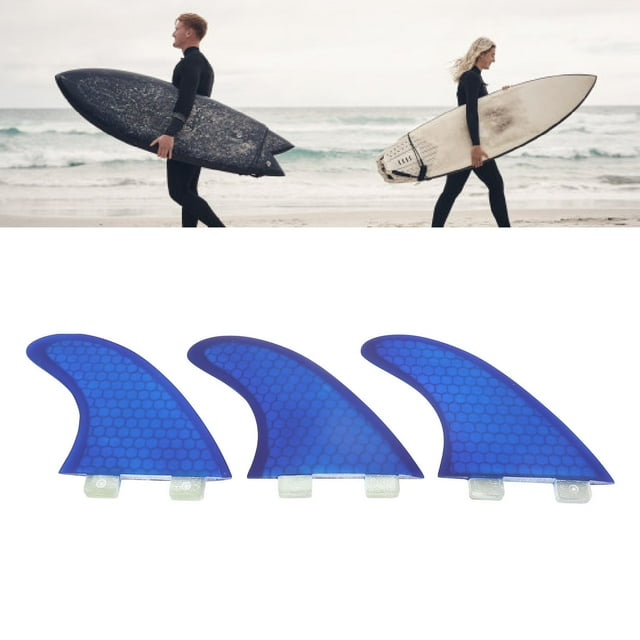 Aileron de Planche de Surf, 3 Pcs Ailerons de Propulseur de Planche de Surf Légers et Robustes en Fibre de Verre pour Planches de Surf FCS1 Bleu Foncé, Vert