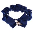 thumbnail image 4 of conjunto de liga de novia de encaje con lazo de raso y perlas Azul Sunnimix Liga nupcial del satén de la boda, 4 of 8