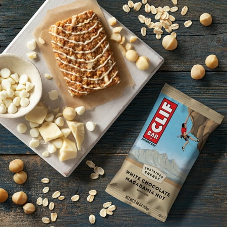 CLIF BAR - White Chocolate Macadamia Nut Flavor - Made with Organic Oats - 9g Protein - Non-GMO - Plant Based - Energy Bars - 2.4 oz. (12 Count)